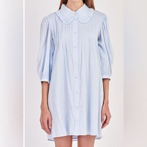 English factory medium Women's Ruffled Collar Shirt Dress